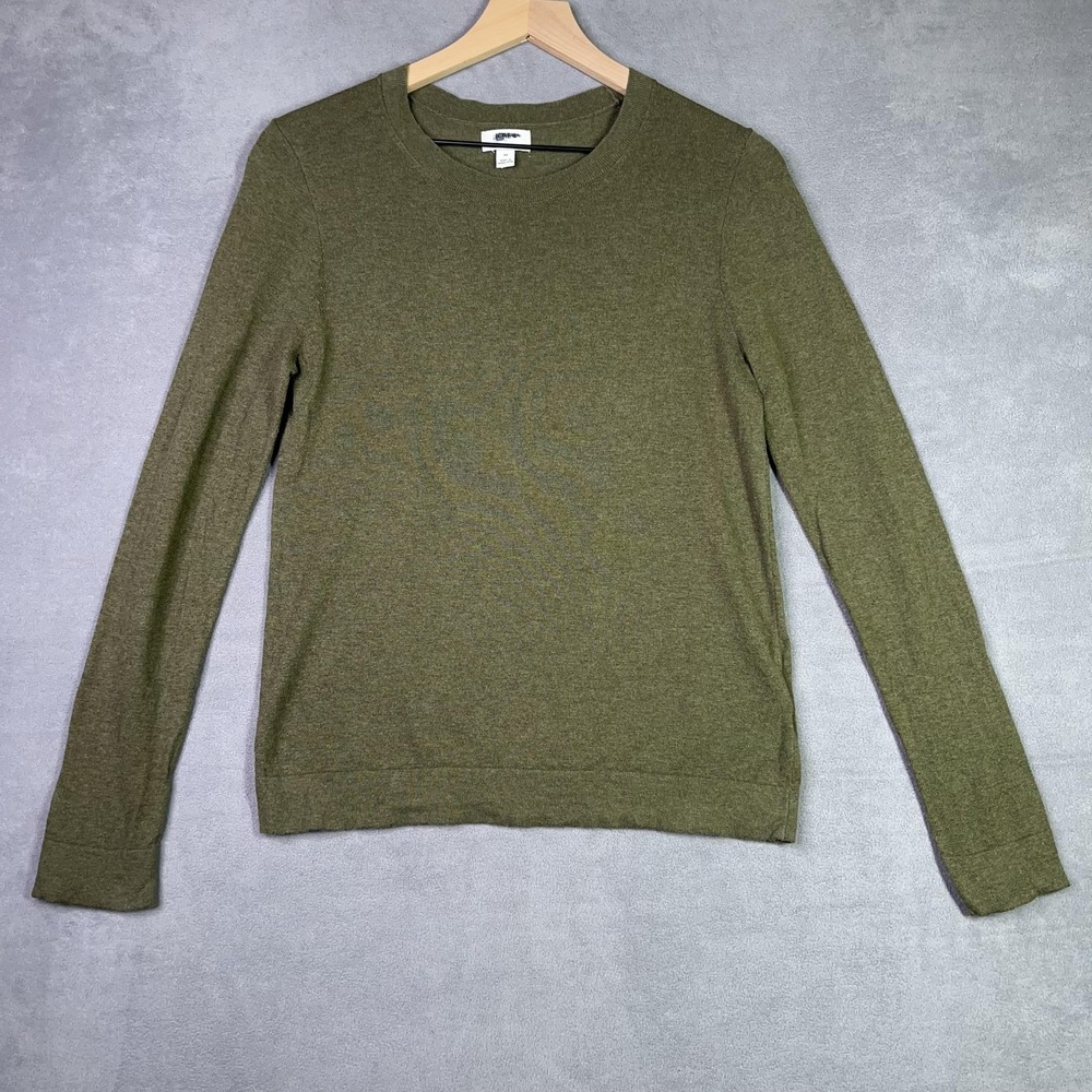 J.Crew Factory Cotton Teddie Sweater Heather Elm Olive M NWOT